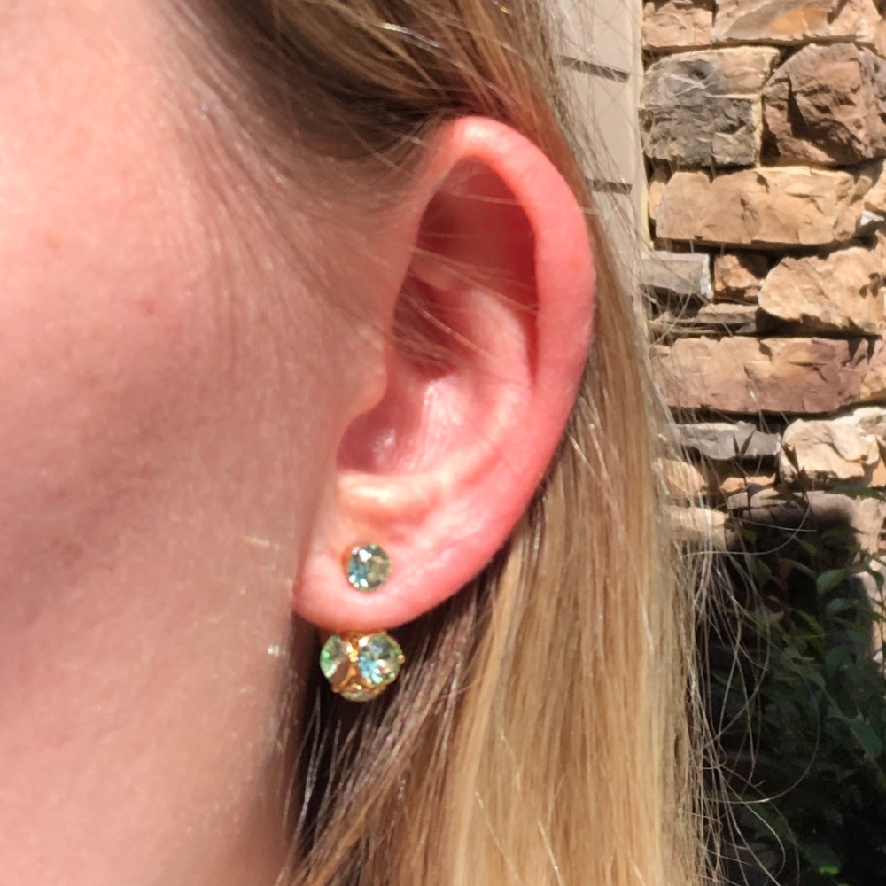 Kate Spade Gold and Green Earrings - Picture 6 of 6
